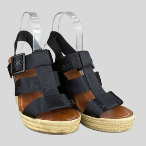 Coach Maryanne Logo Platform Espadrille Wedge Heel Size 9 B